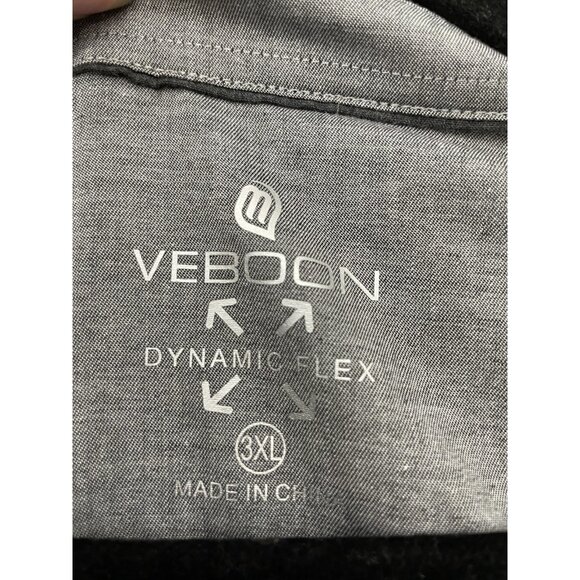 NWT VEBOON Men's Polo Shirt Long Sleeve Cotton Flex Brown Button 1/4 Size 3XL - Picture 7 of 14